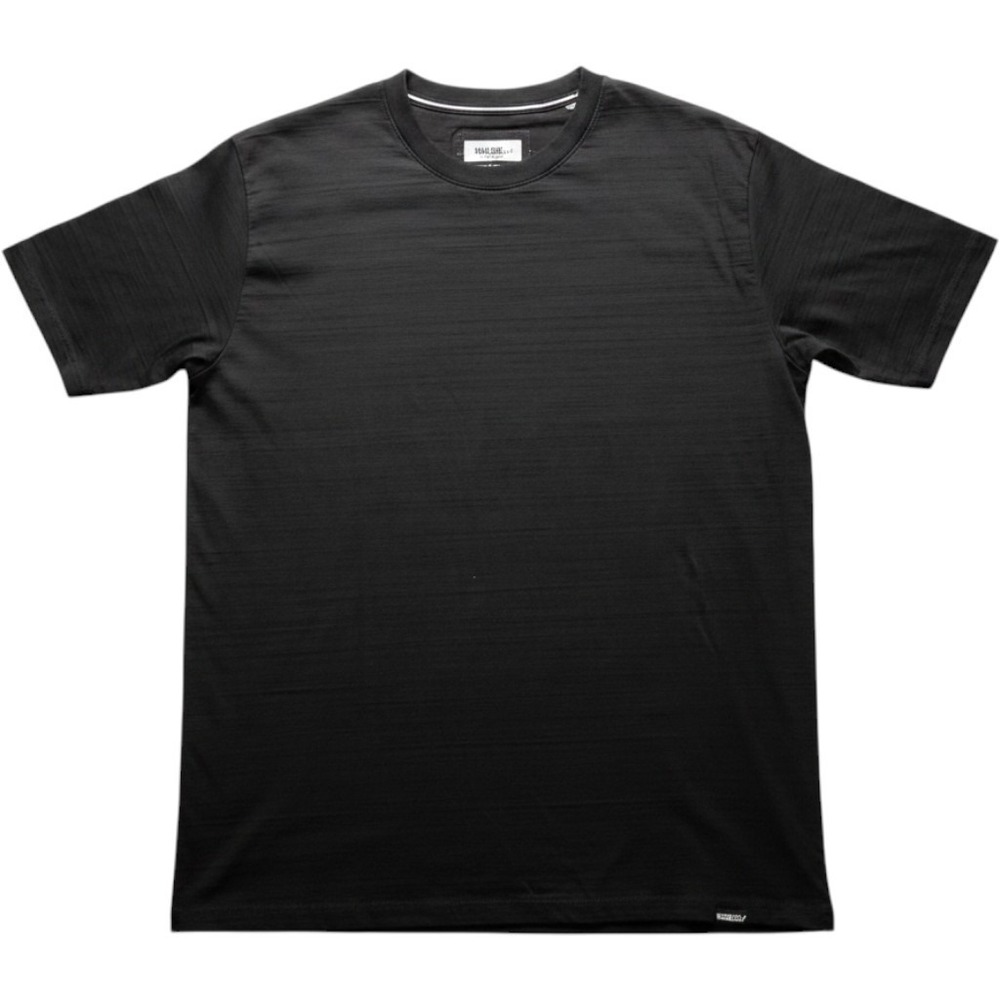 William Rast T-Shirt Mens Large Black Pima Cotton Slub Texture Short Sleeve